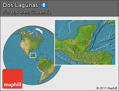 Satellite Location Map of Dos Lagunas
