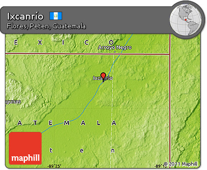 Physical Map of Ixcanrío