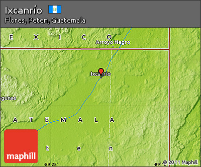 Physical Map of Ixcanrío