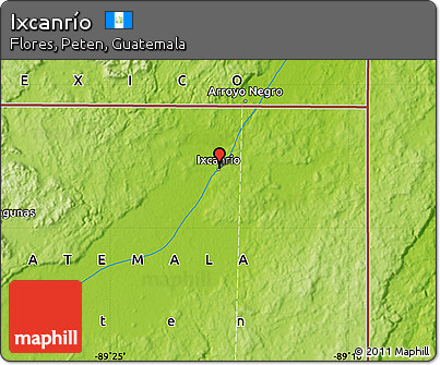 Physical Map of Ixcanrío