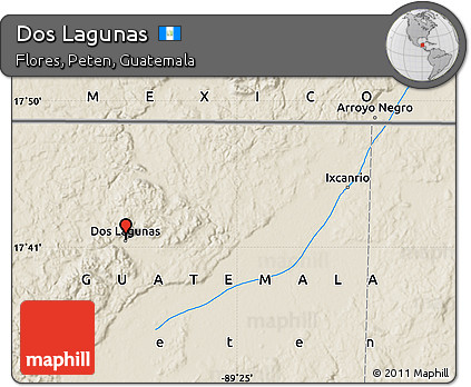 Shaded Relief Map of Dos Lagunas