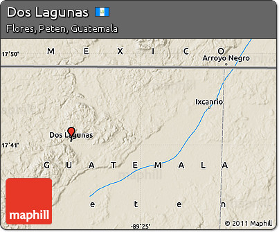 Shaded Relief Map of Dos Lagunas