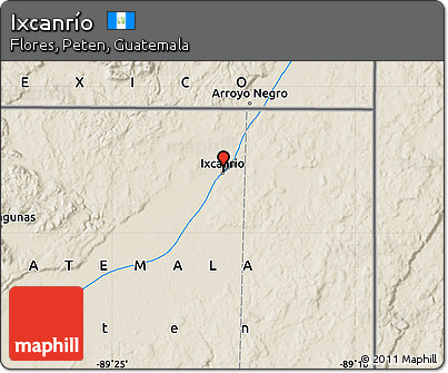 Shaded Relief Map of Ixcanrío