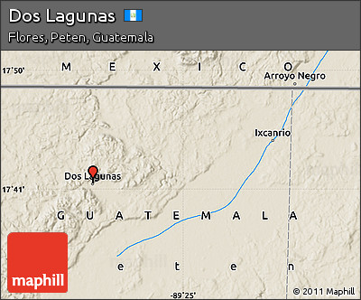 Shaded Relief Map of Dos Lagunas
