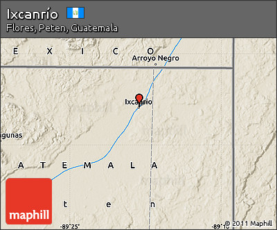 Shaded Relief Map of Ixcanrío