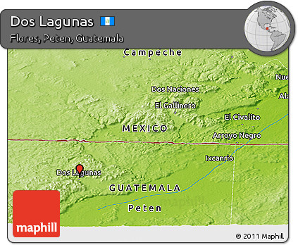 Physical Panoramic Map of Dos Lagunas