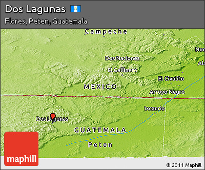 Physical Panoramic Map of Dos Lagunas