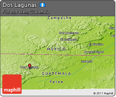 Physical Panoramic Map of Dos Lagunas
