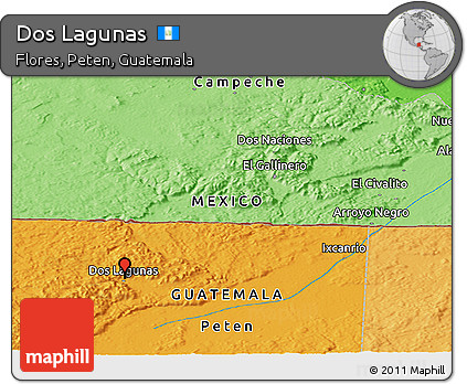 Political Panoramic Map of Dos Lagunas
