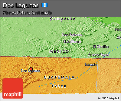 Political Panoramic Map of Dos Lagunas