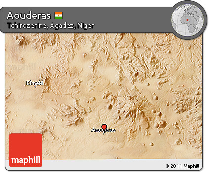 Satellite 3D Map of Aouderas