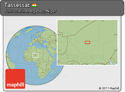 Savanna Style Location Map of Tassessat