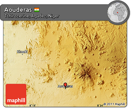 Physical Map of Aouderas