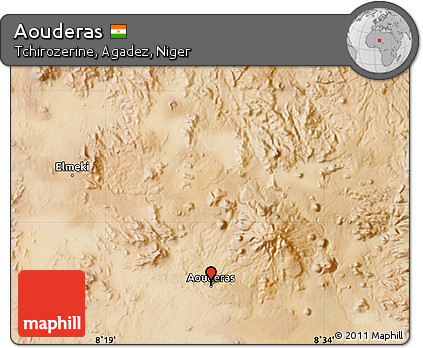 Satellite Map of Aouderas