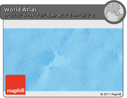 Physical 3D Map of the Area around 17° 50' 55" N, 90° 10' 30" E