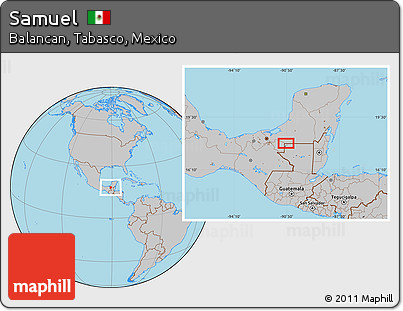 Gray Location Map of Samuel