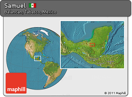 Satellite Location Map of Samuel