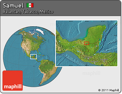 Satellite Location Map of Samuel