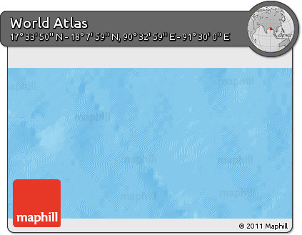 Physical 3D Map of the Area around 17° 50' 55" N, 91° 1' 30" E