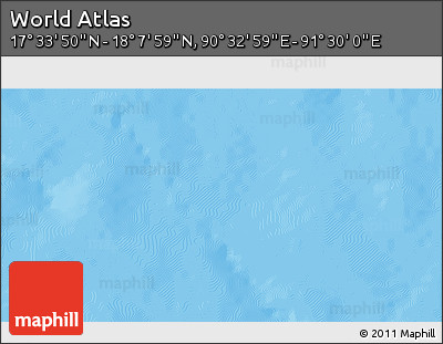 Physical 3D Map of the Area around 17° 50' 55" N, 91° 1' 30" E