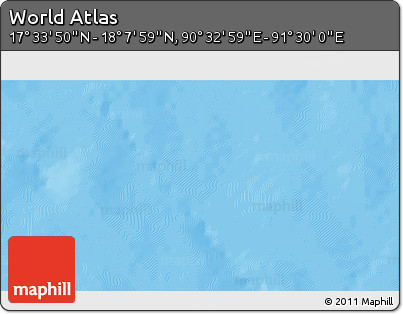 Physical 3D Map of the Area around 17° 50' 55" N, 91° 1' 30" E