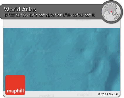 Satellite 3D Map of the Area around 17° 50' 55" N, 91° 52' 30" E