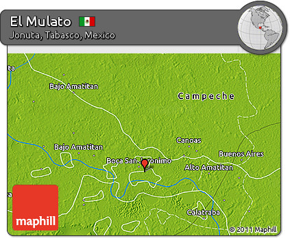 Physical 3D Map of El Mulato
