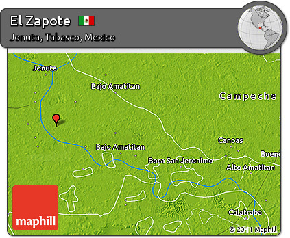 Physical 3D Map of El Zapote