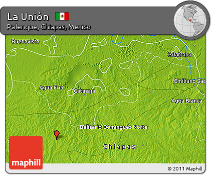 Physical 3D Map of La Unión