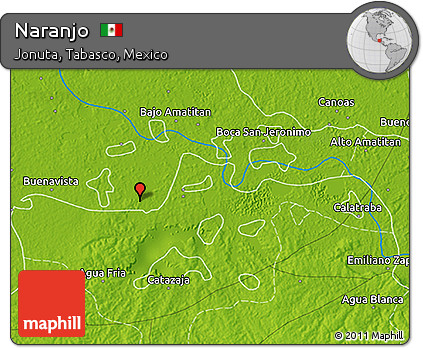 Physical 3D Map of Naranjo