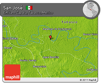 Physical 3D Map of San José