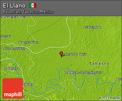 Physical 3D Map of El Llano