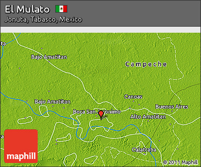 Physical 3D Map of El Mulato