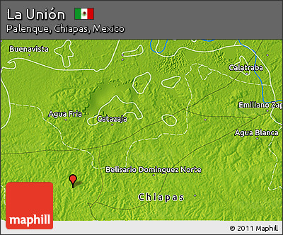 Physical 3D Map of La Unión