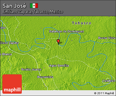 Physical 3D Map of San José