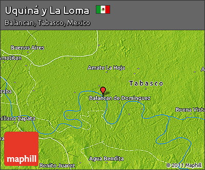 Physical 3D Map of Uquiná Y La Loma
