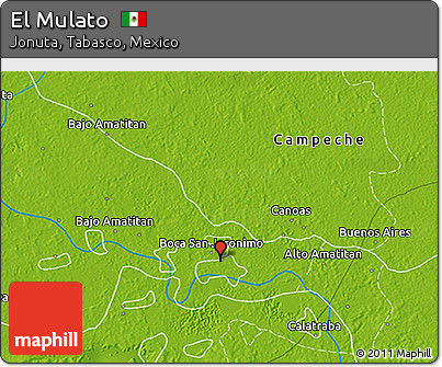 Physical 3D Map of El Mulato