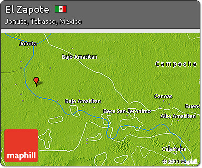 Physical 3D Map of El Zapote