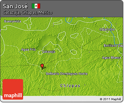 Physical 3D Map of San José