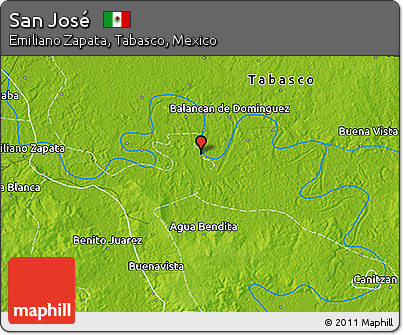 Physical 3D Map of San José