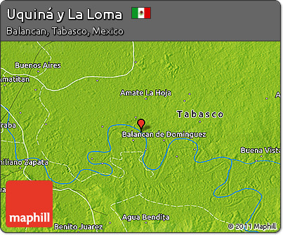 Physical 3D Map of Uquiná Y La Loma