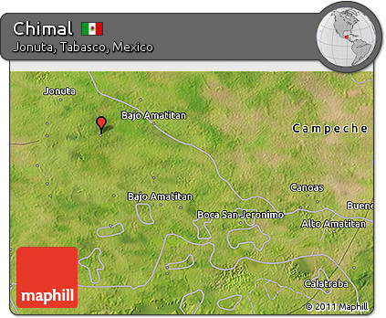 Satellite 3D Map of Chimal