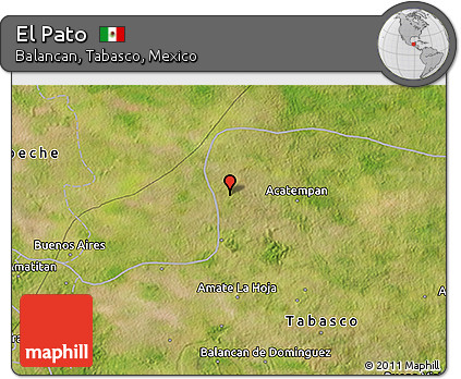 Satellite 3D Map of El Pato
