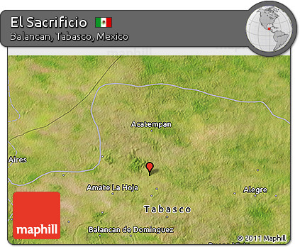 Satellite 3D Map of El Sacrificio