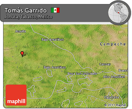 Satellite 3D Map of Tomás Garrido