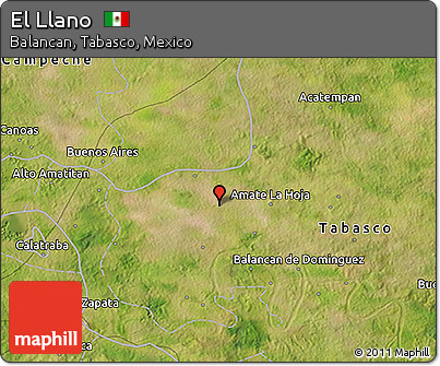Satellite 3D Map of El Llano