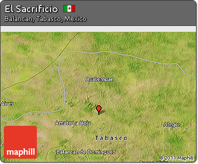 Satellite 3D Map of El Sacrificio
