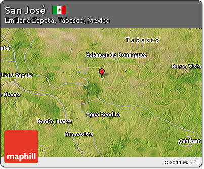 Satellite 3D Map of San José