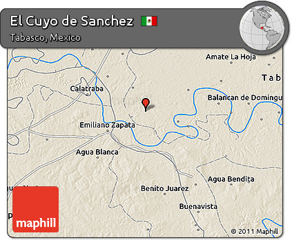 Shaded Relief 3D Map of El Cuyo De Sanchez