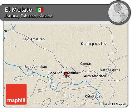 Shaded Relief 3D Map of El Mulato